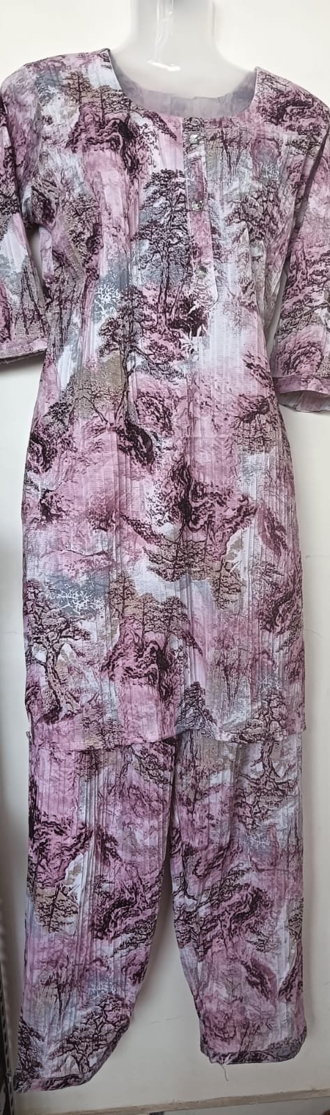 Mauve Landscape Printed Kurta Set