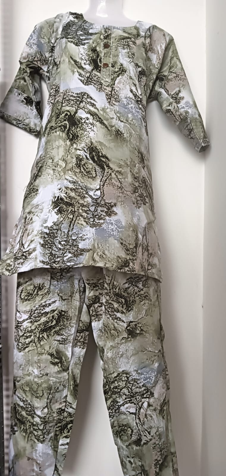 Sage Landscape Printed Kurta Set