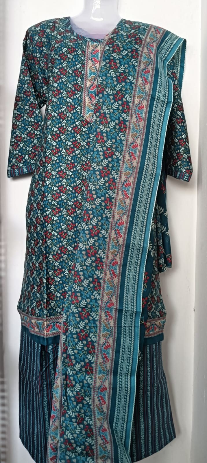 Teal Garden Harmony Kurti Set