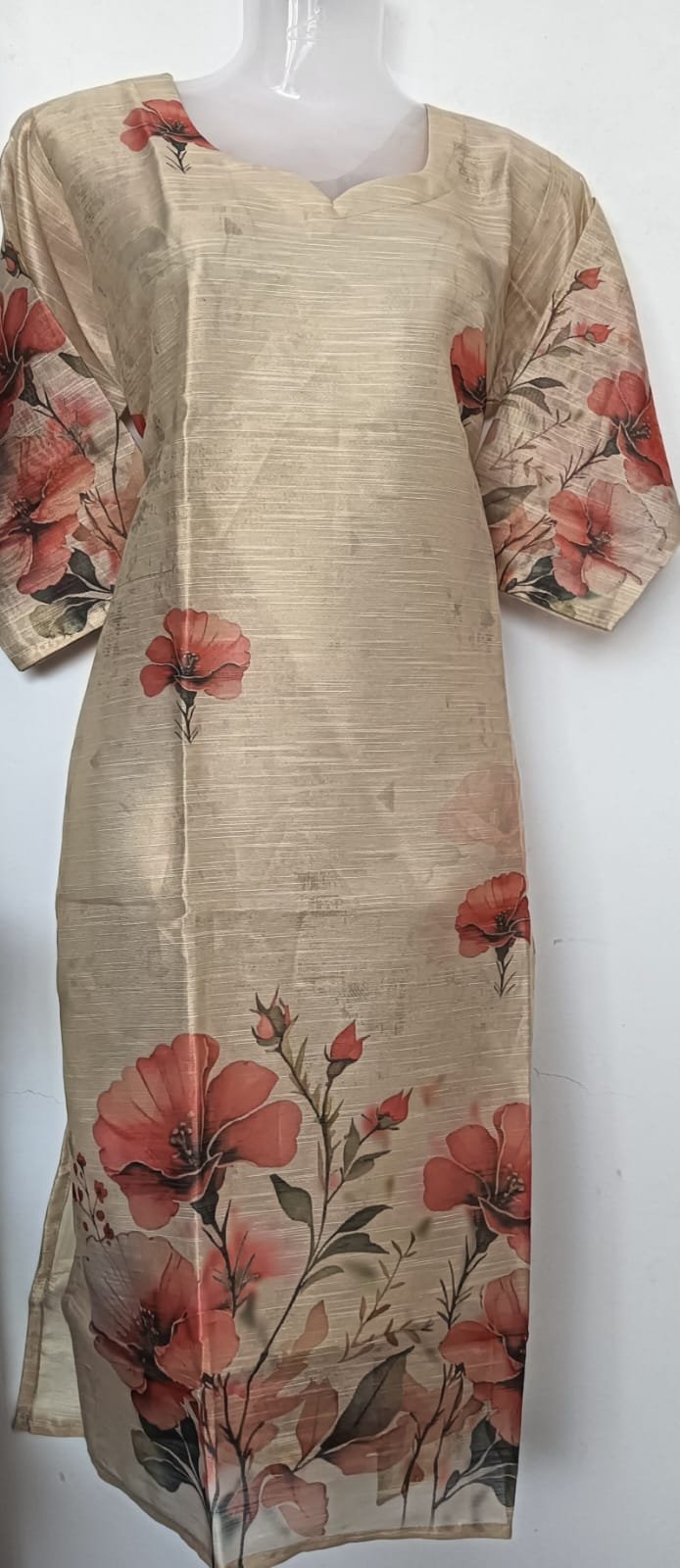 Beige Blossom Radiance Kurti