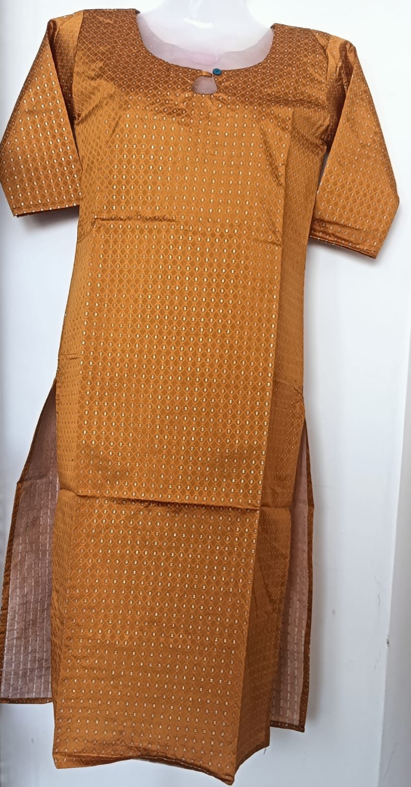 Golden Mustard Sparkle Kurti