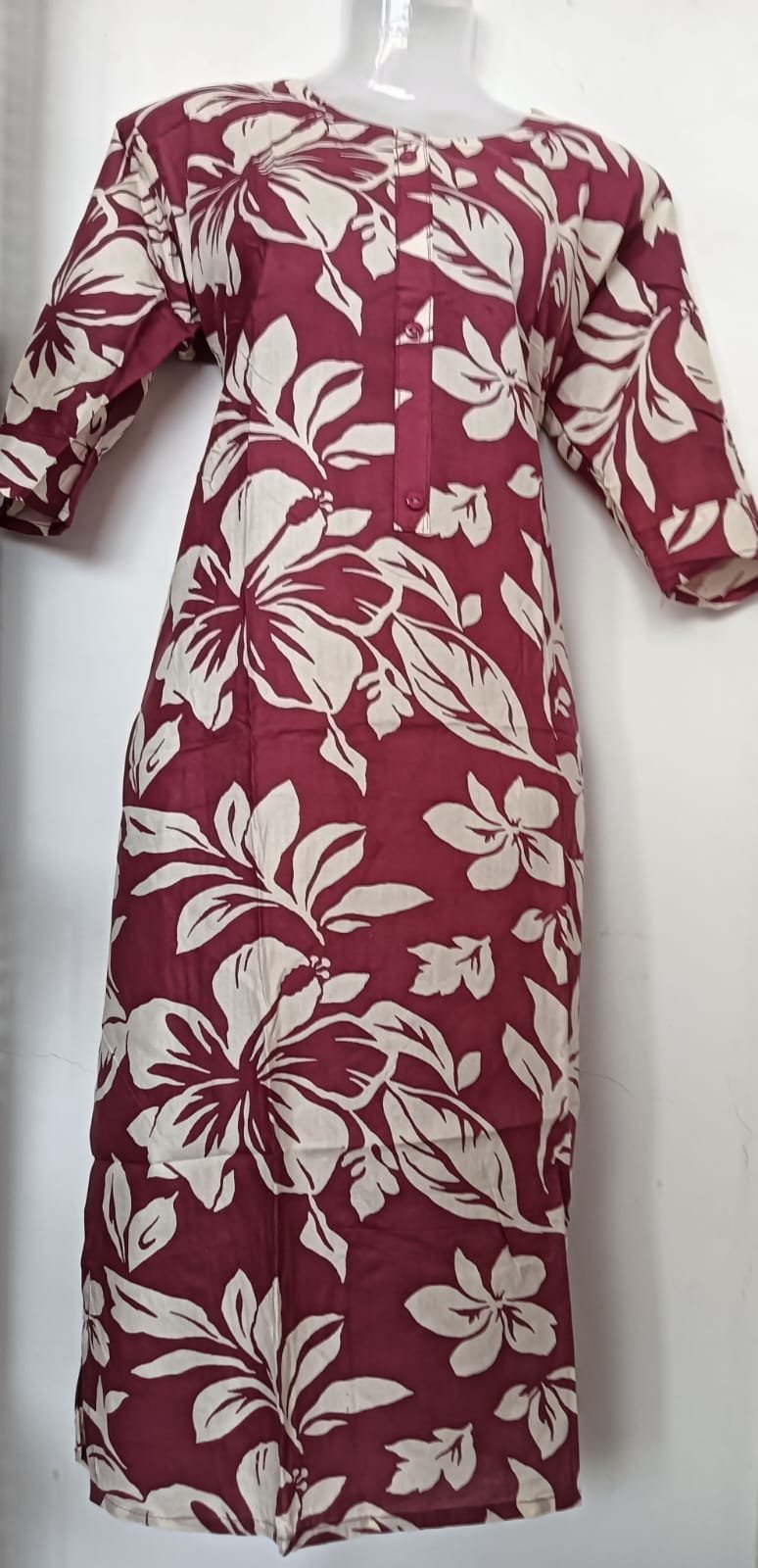 Crimson Bloom Grace Kurti