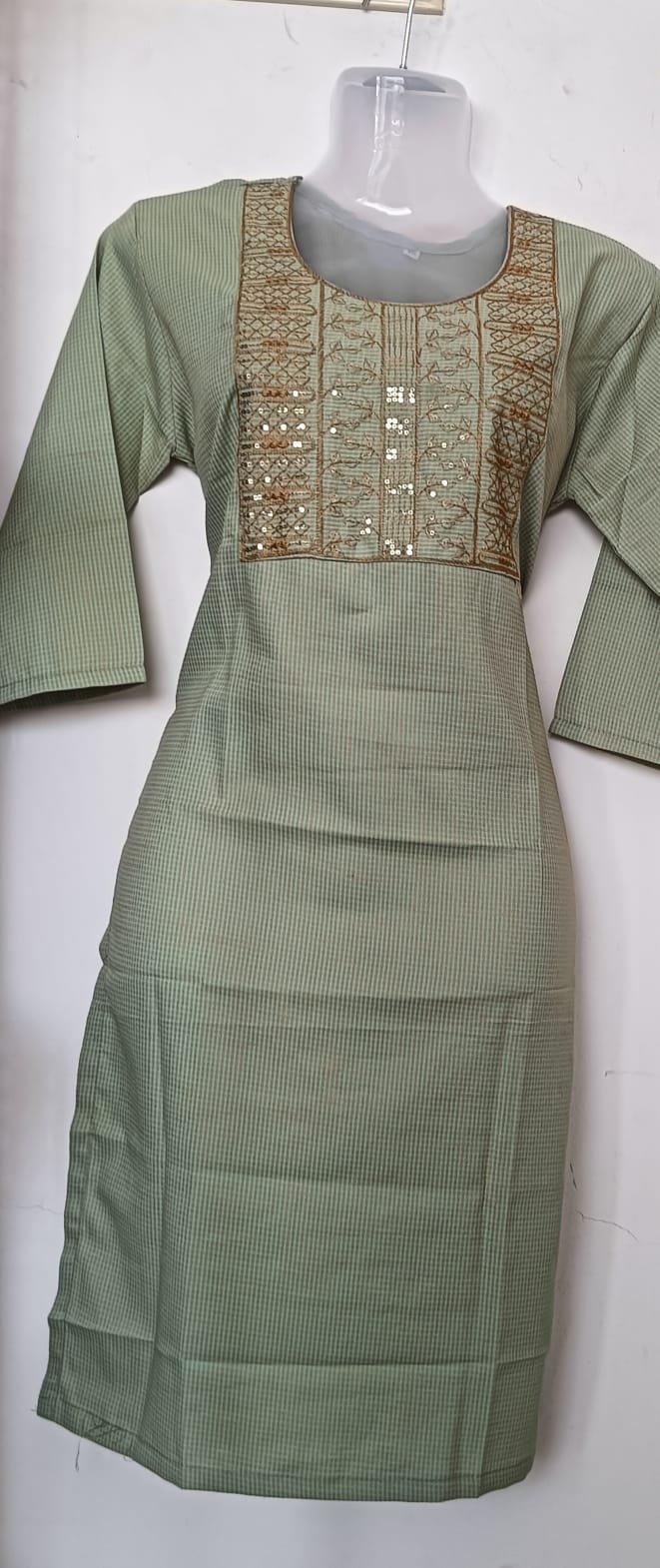 Mint Check Everyday Kurta