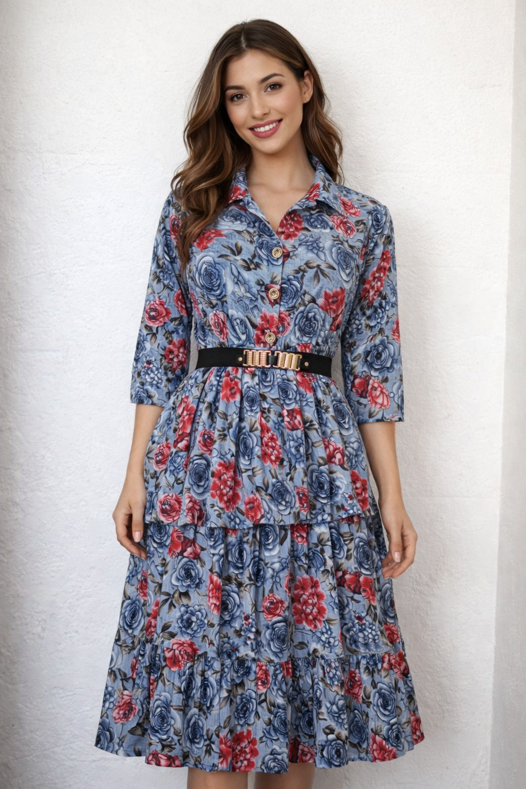 Rosemist Belted Midi Dress