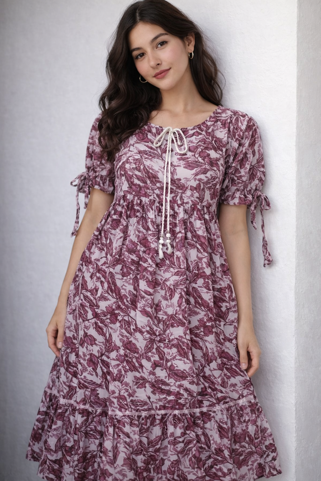 Blush Leaf Elegance Dress