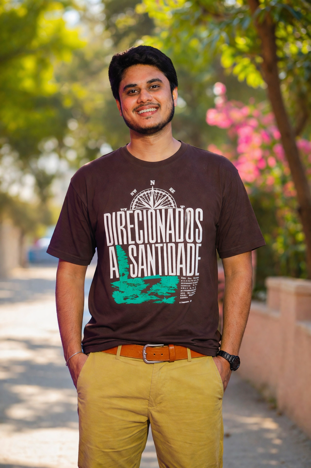 Urban Script Brown Graphic T-Shirt