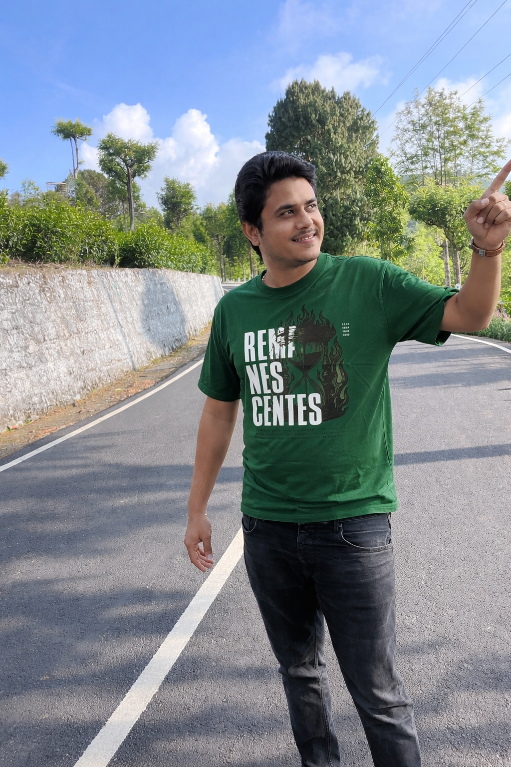 Forest Blaze Green Graphic T-Shirt