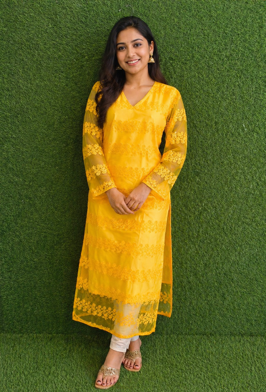 Sunlit Grace Embroidered Kurta Set