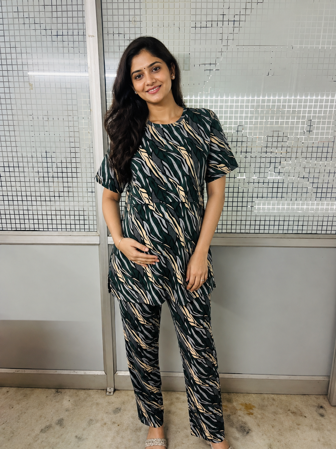 Forest Wave Printed Lounge Feeding coord Set