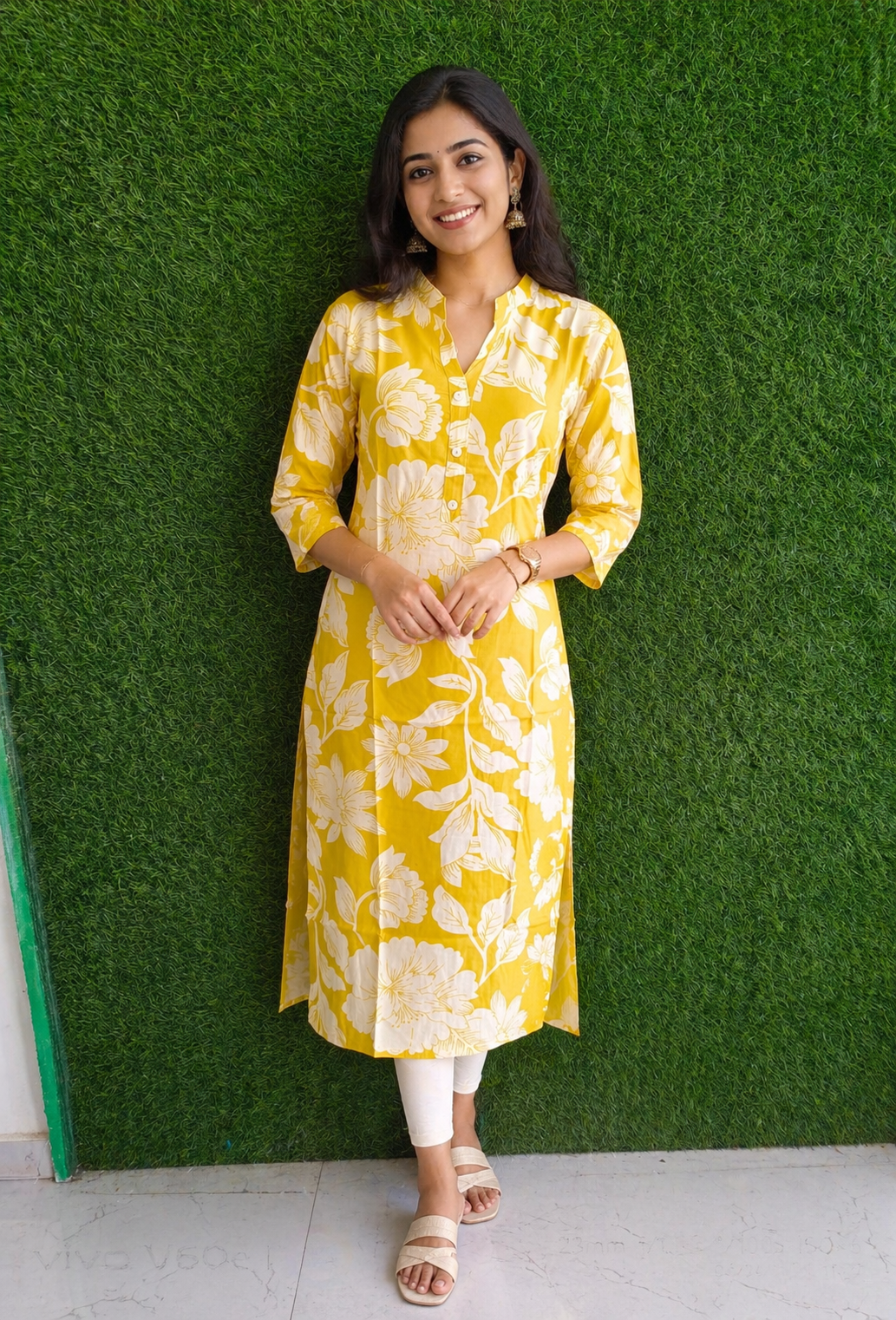 Sunshine Bloom Floral Kurti