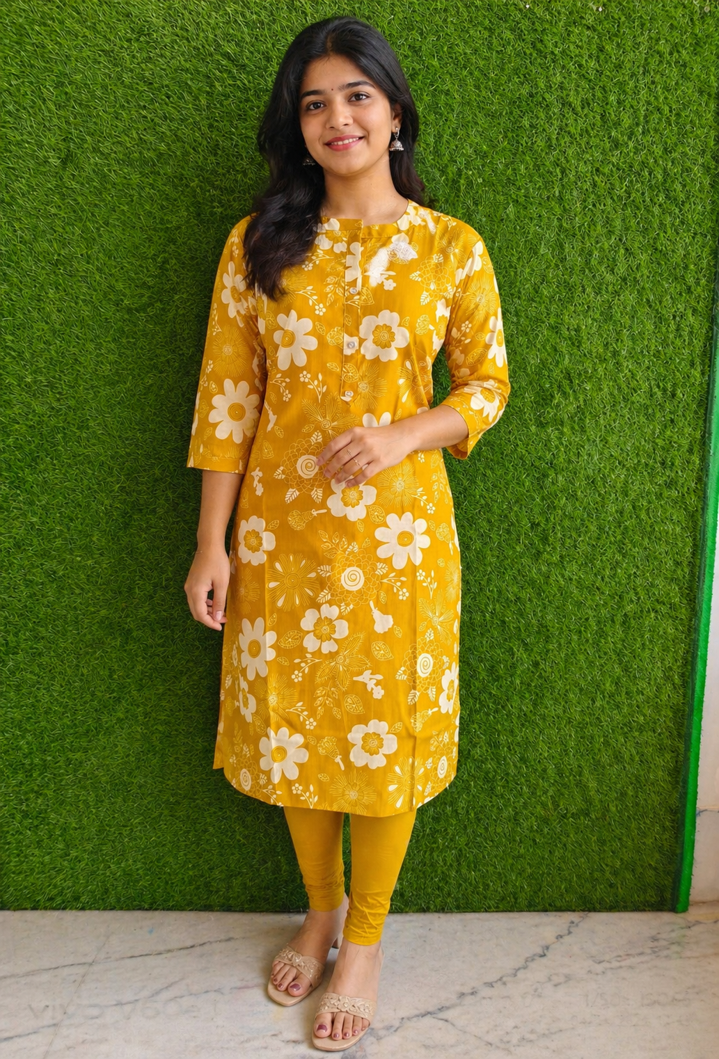 Sunshine Bloom Printed Kurti Set