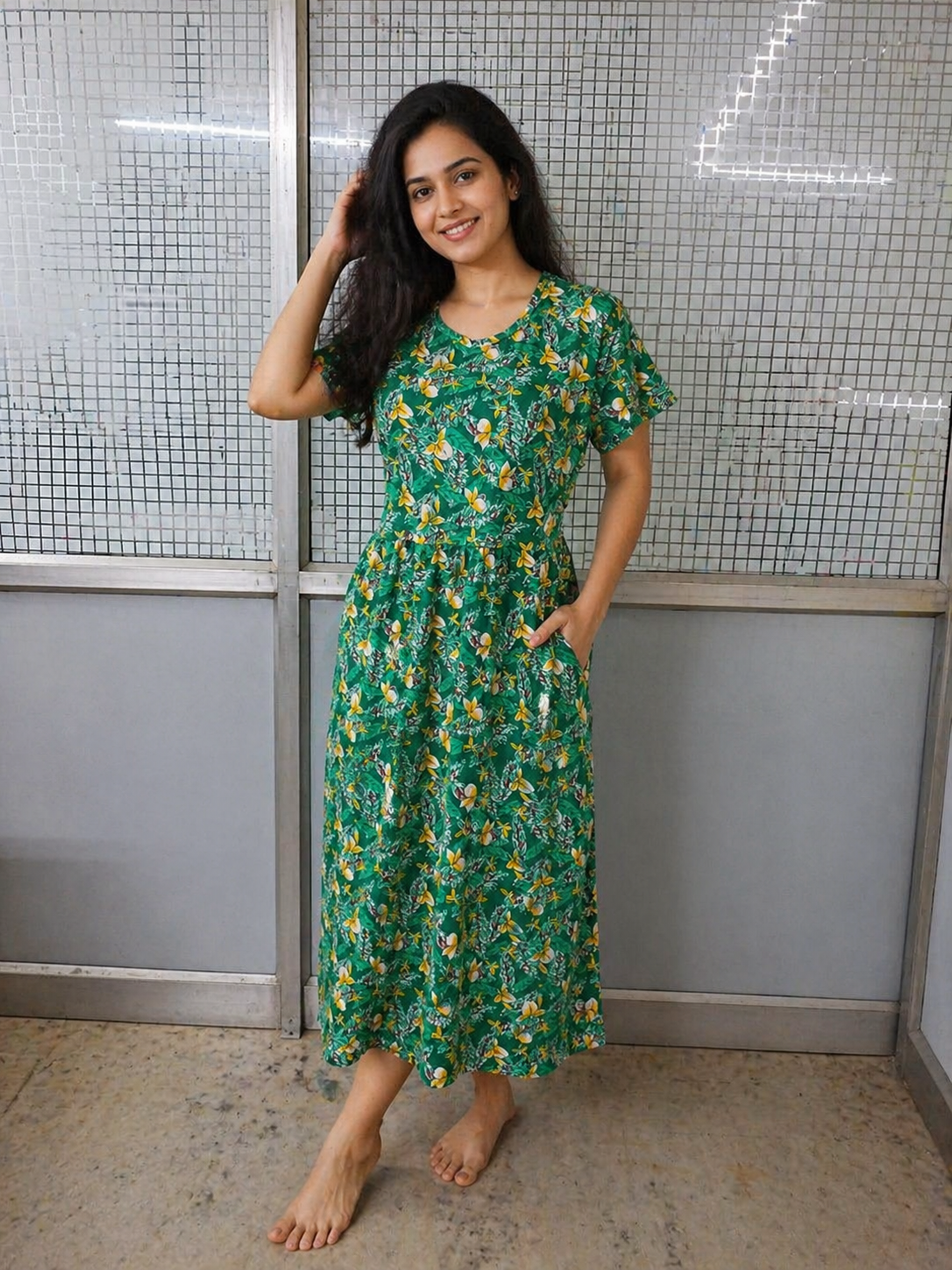 Meadow Bloom Floral Midi Dress- Non feeding