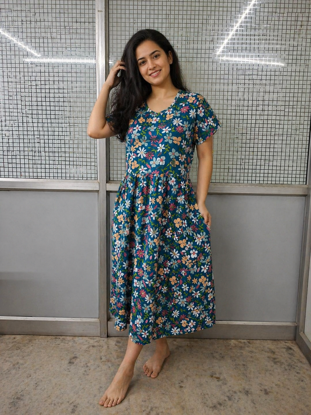 Blossom Breeze Midi Dress - Non feeding