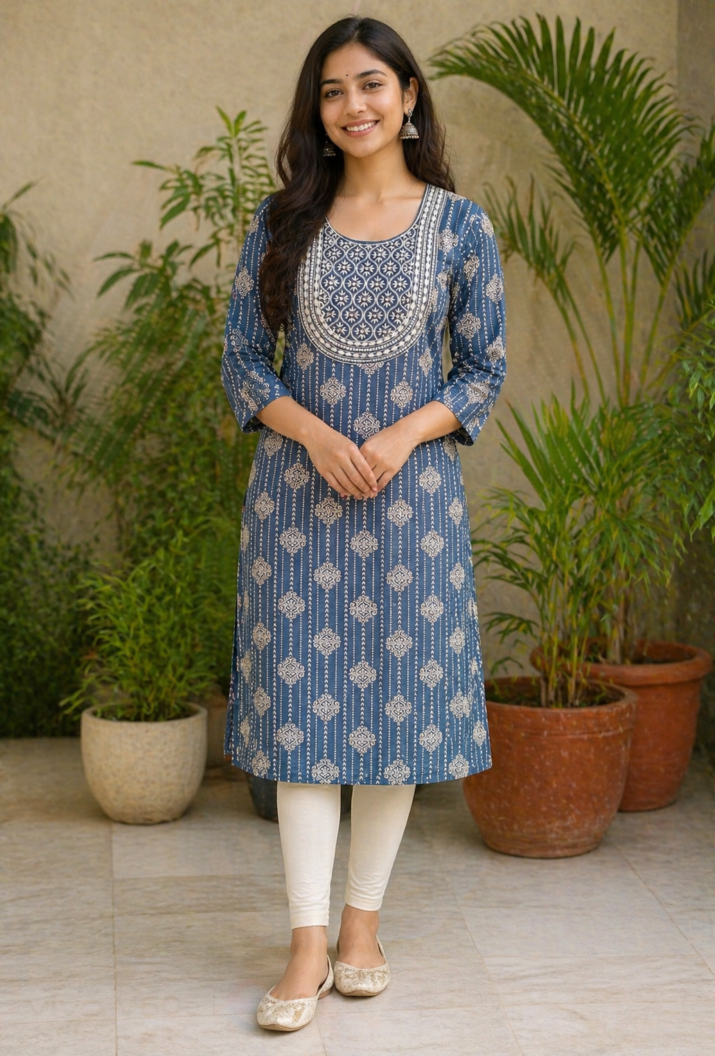 Teal Heritage Grace Kurti