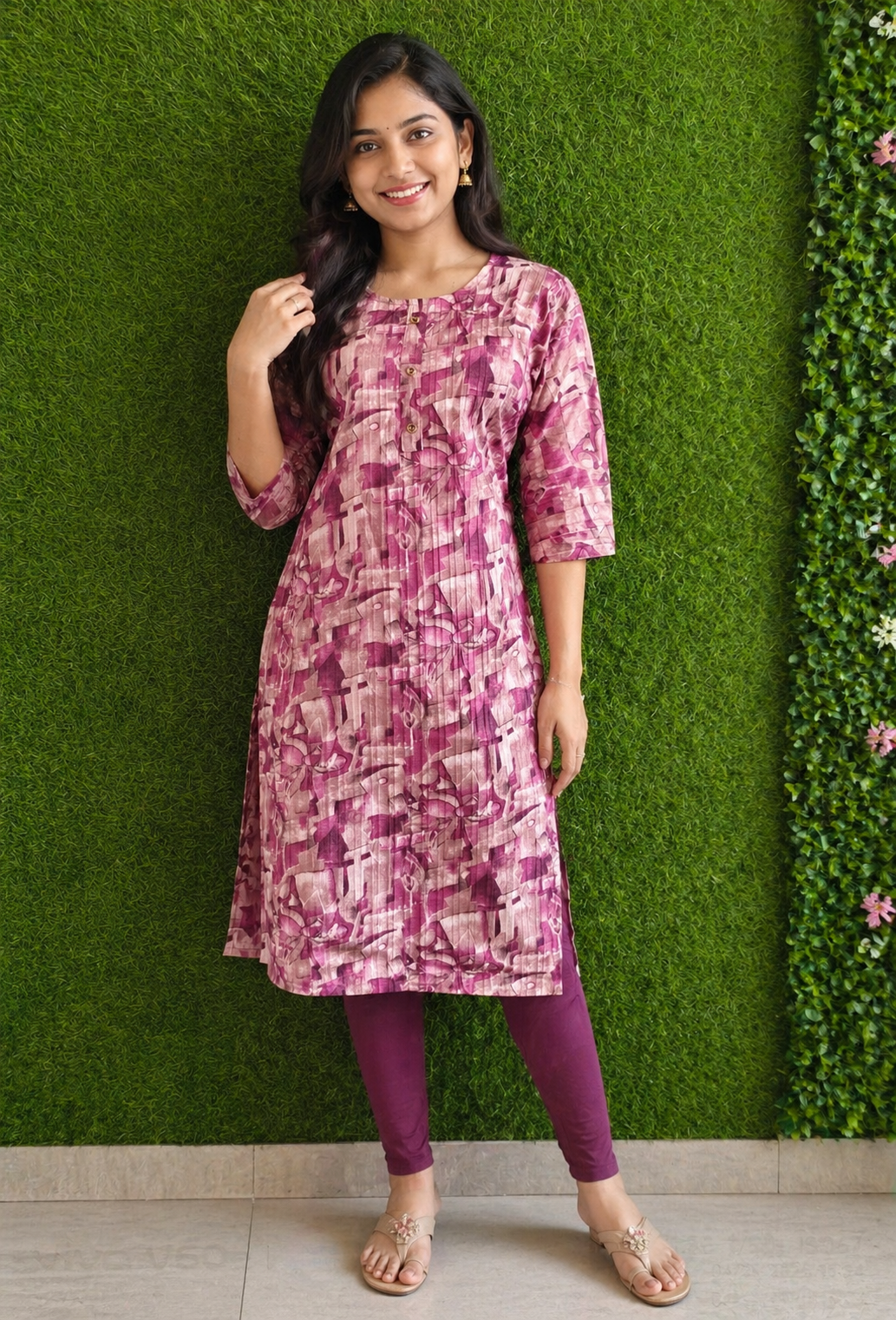 Plum Mosaic Charm Kurti