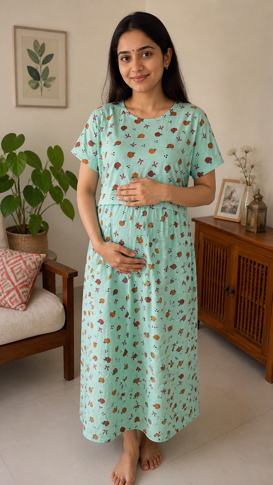 Mint Blossom Comfort Midi Dress