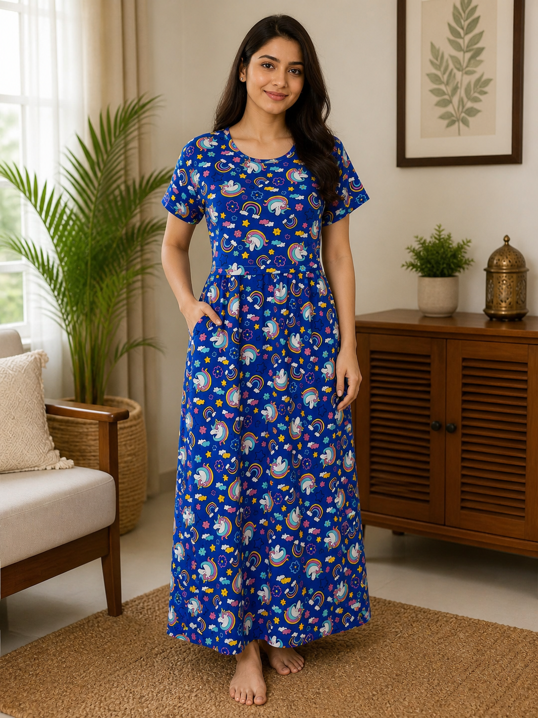 Rainbow Dream Cotton Lounge Dress