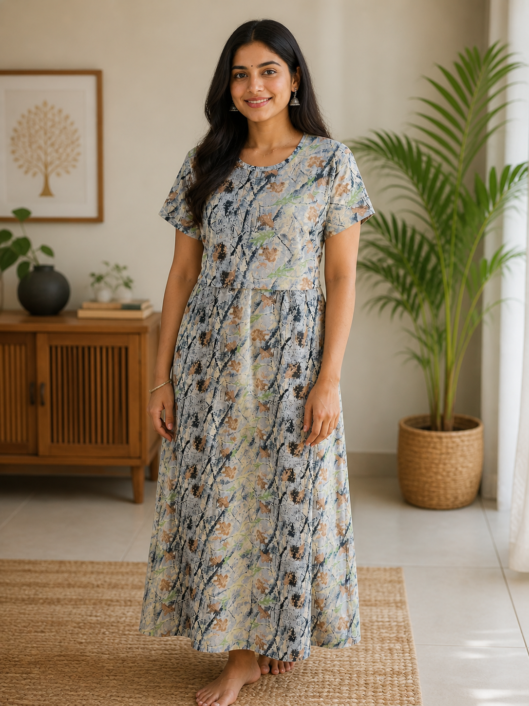 Misty Meadow Printed Lounge Dress