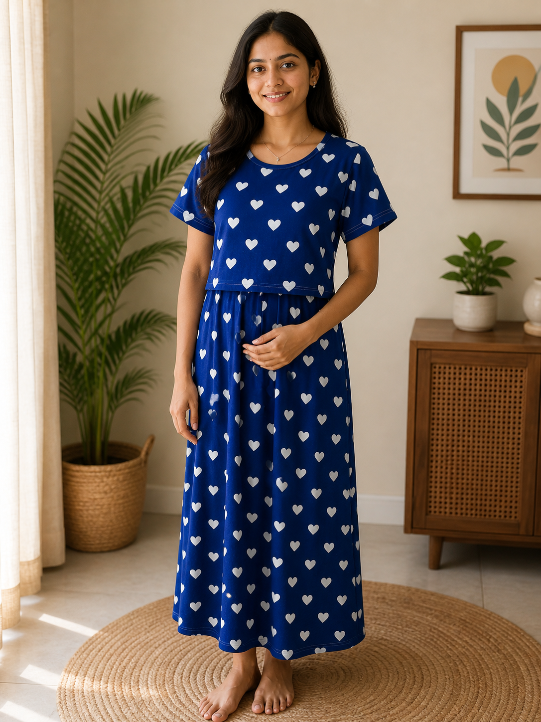 Midnight Heart Comfort Lounge Dress