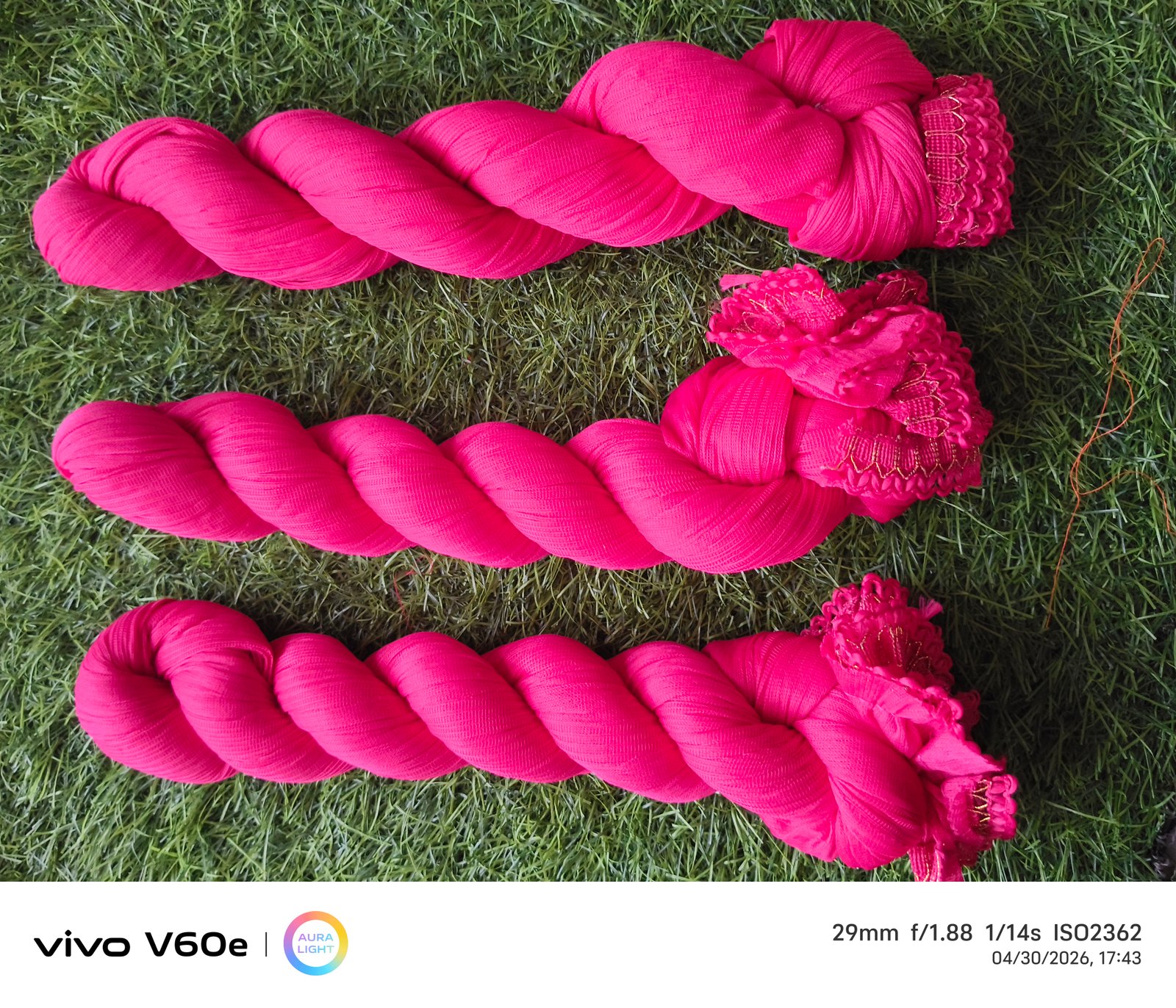 Women’s Bright Pink Braided Hosiery Leggings Fabric Bundle