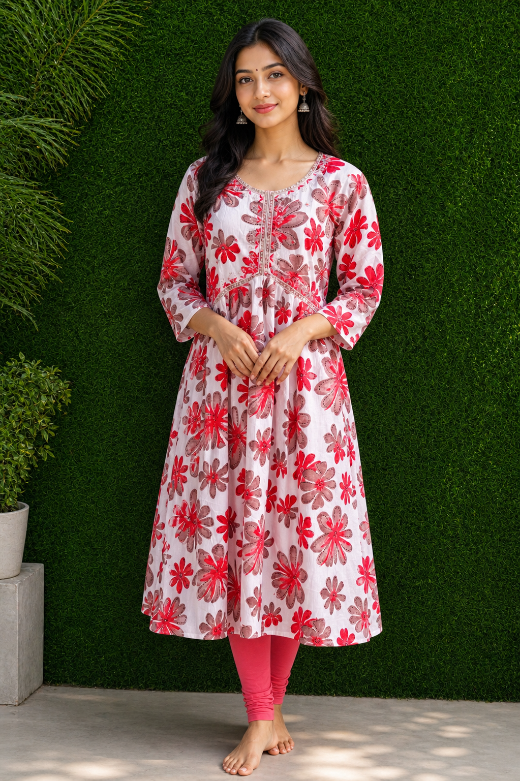 Rosy Bloom Printed Kurti Set