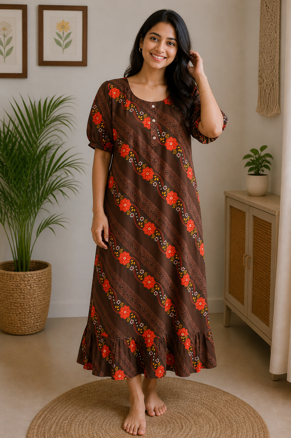 Floral Breeze Cotton Maxi Dress
