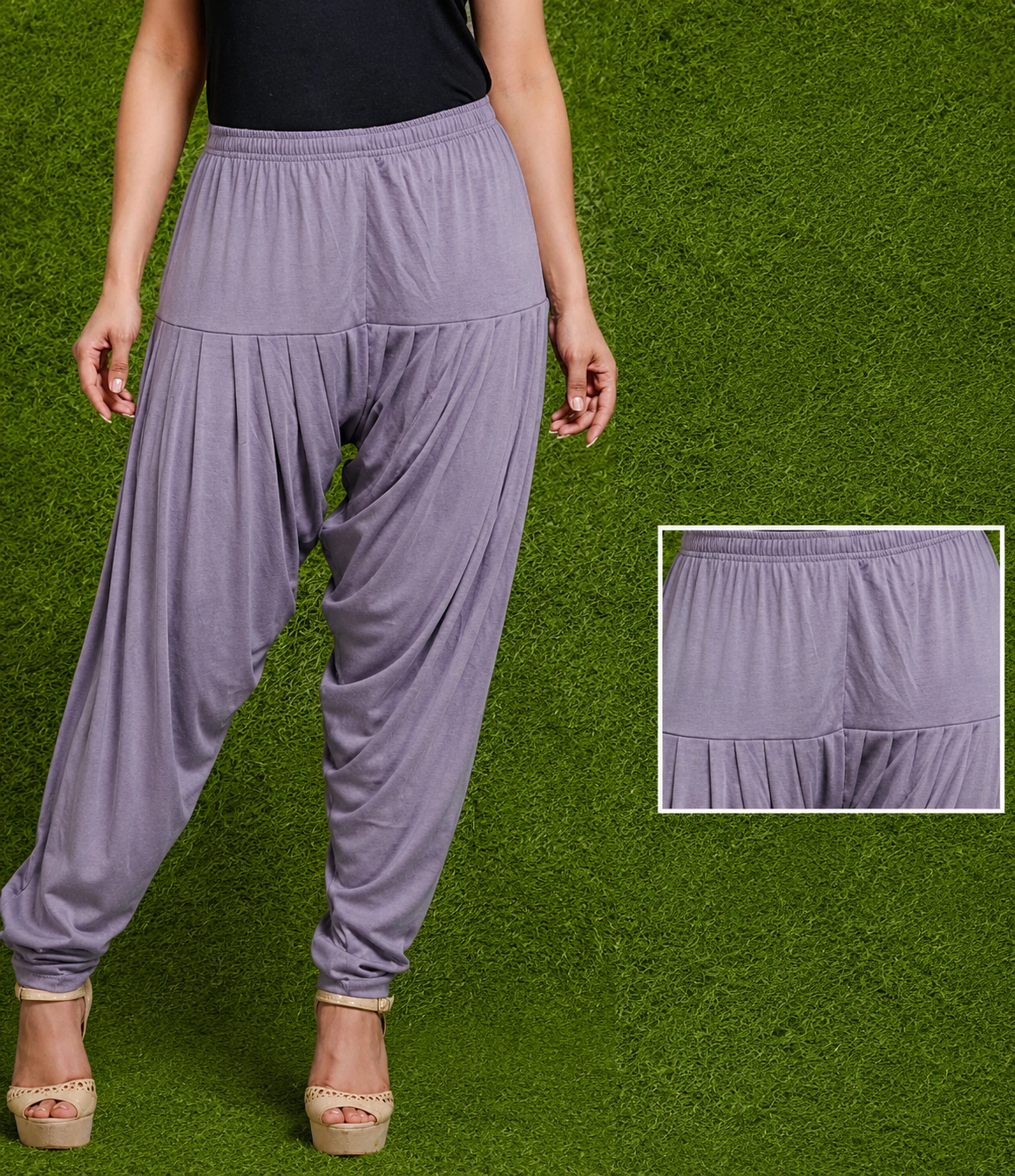 Lavender Soft Stretch Patiala Pants