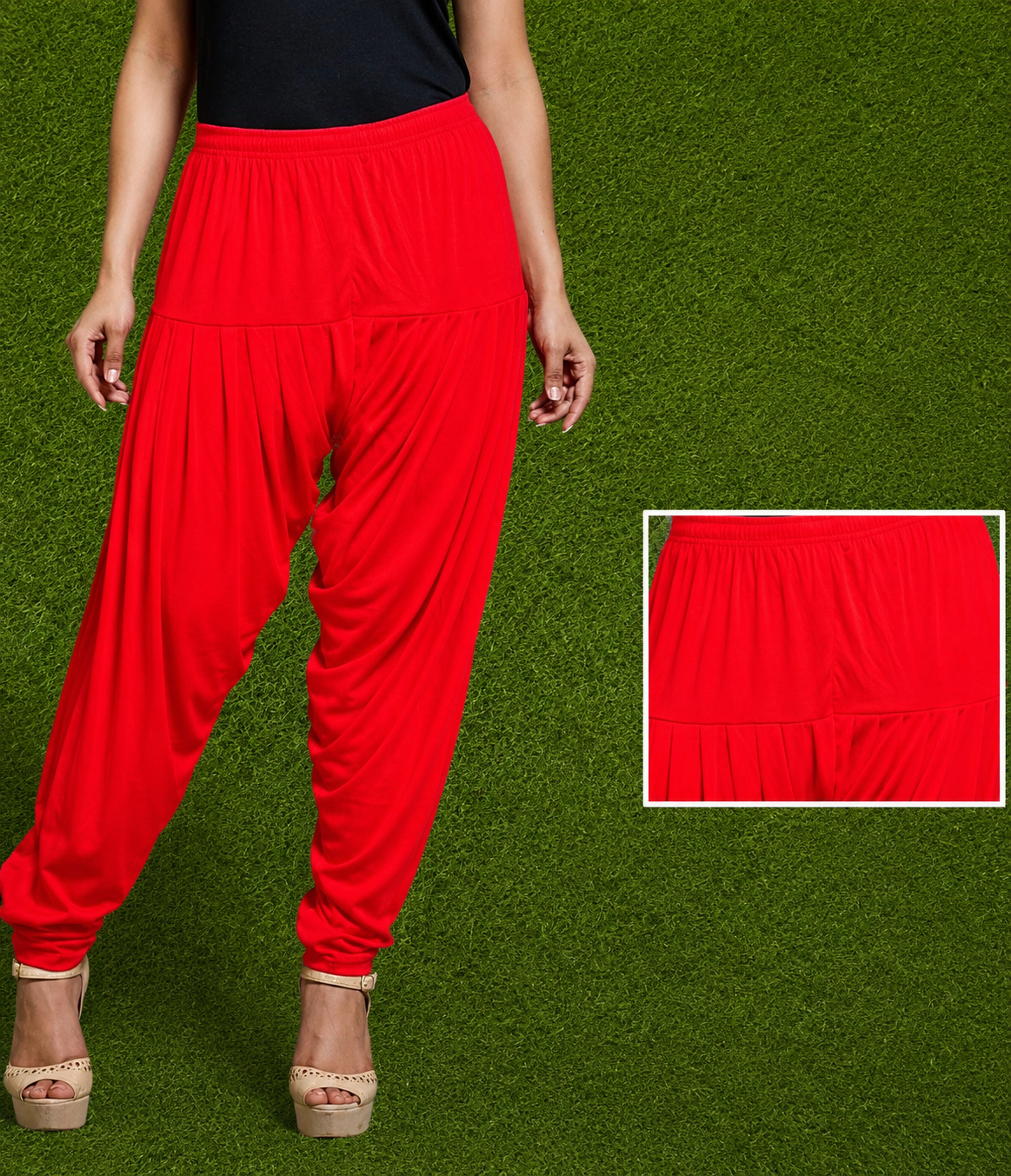 Classic Red Soft Stretch Patiala Pants