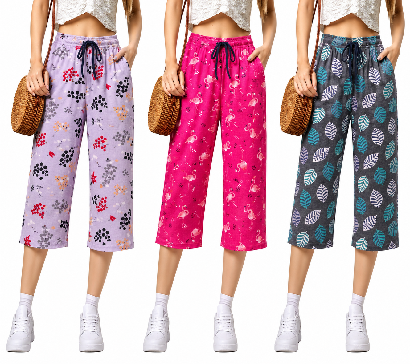 Women’s Printed Capri Pants Pack of 3