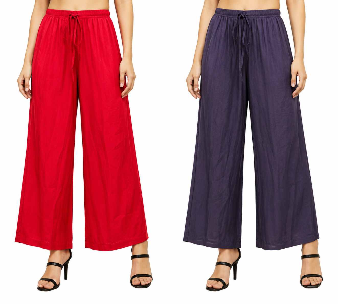 Classic Comfort Solid Palazzo Pants Combo