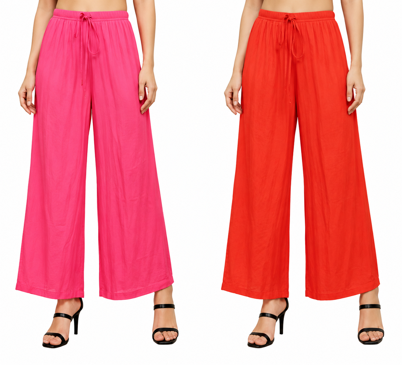 Candy Pop Solid Palazzo Pants Combo