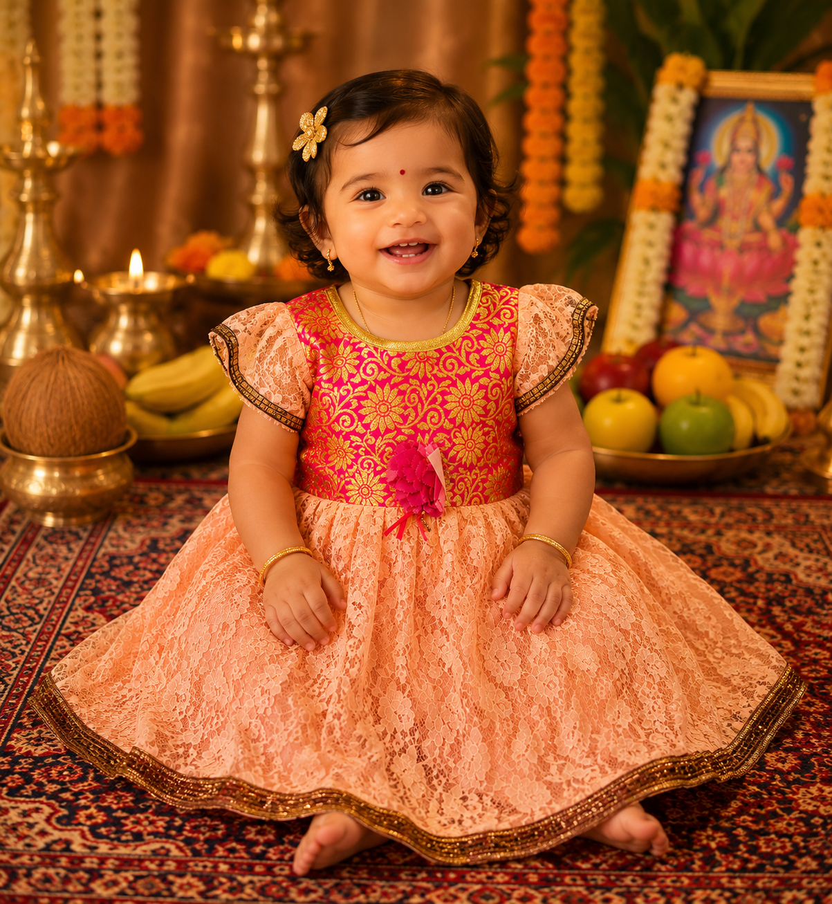 Little Blossom Festive Baby Frock
