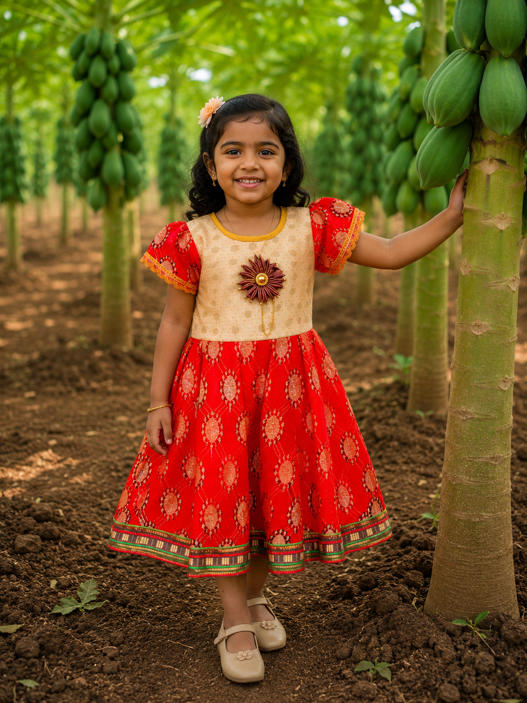 Little Blossom Ethnic Party Dress