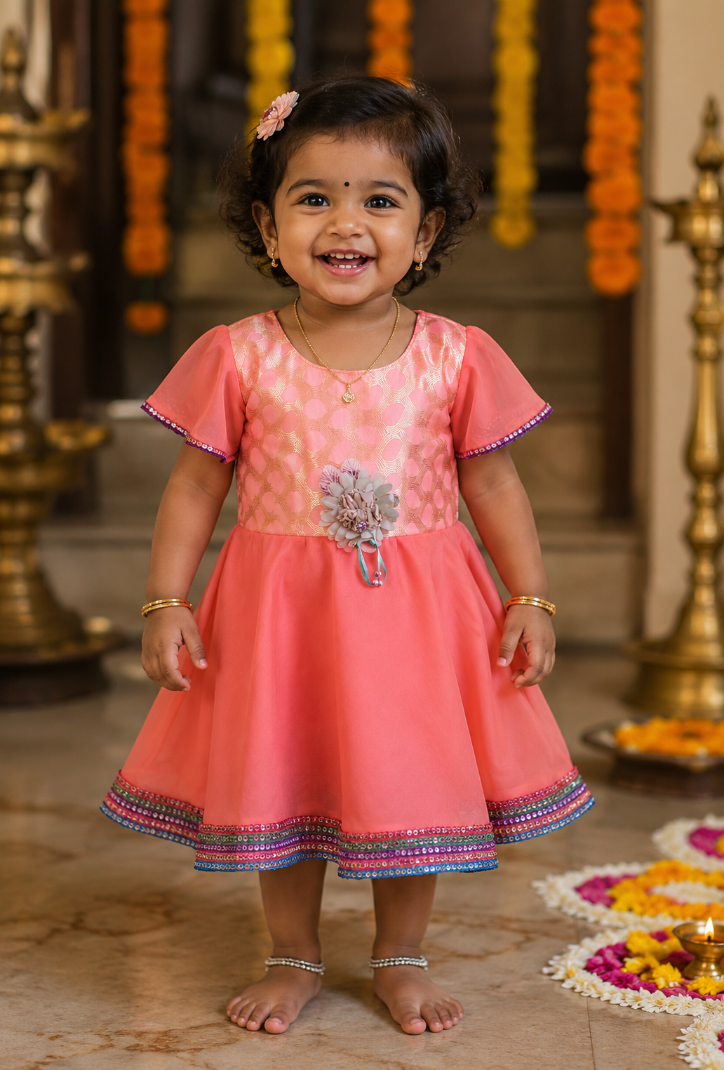 Peach Blossom Party Frock