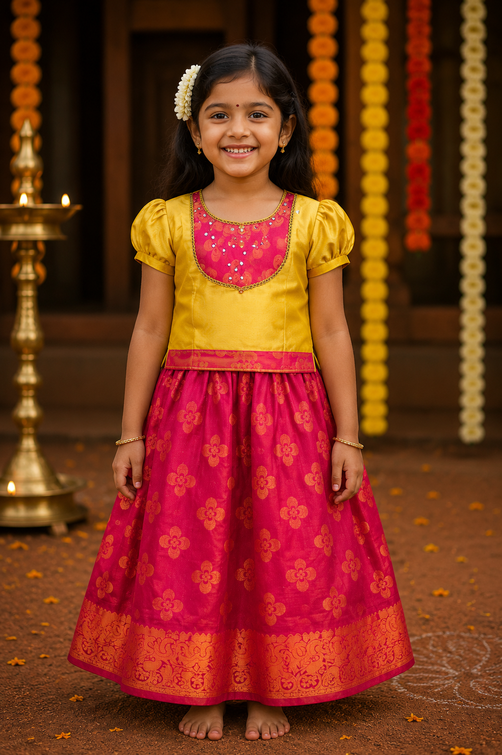 Little Princess Festive Pattu Gown