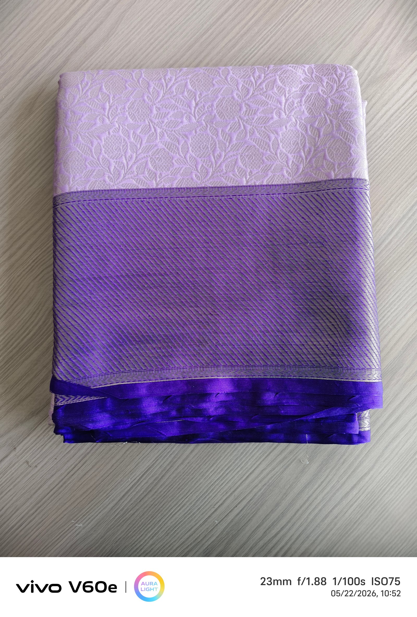 Lavender Bloom Jacquard Silk Saree