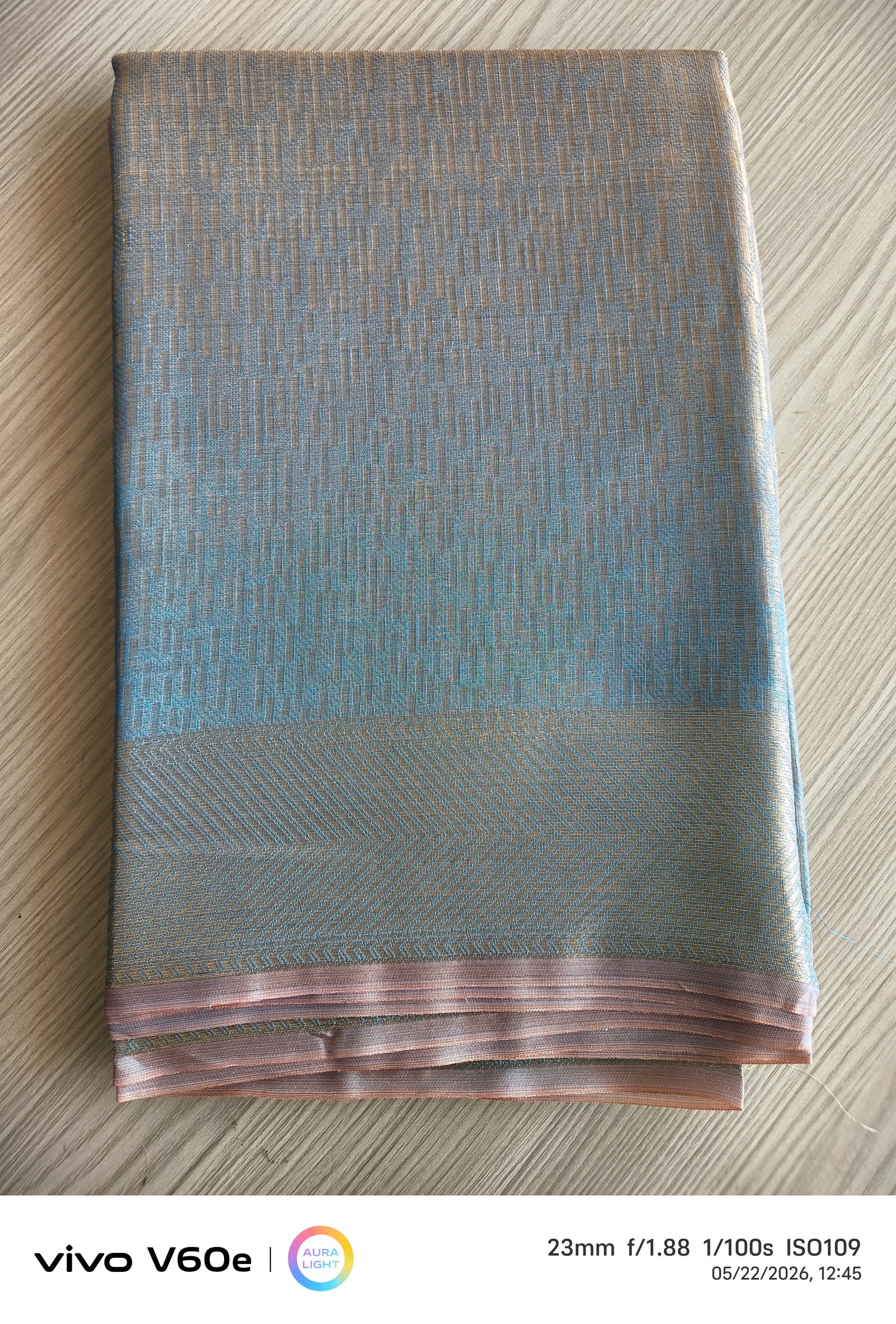 Misty Blue Silver Weave Silk Saree