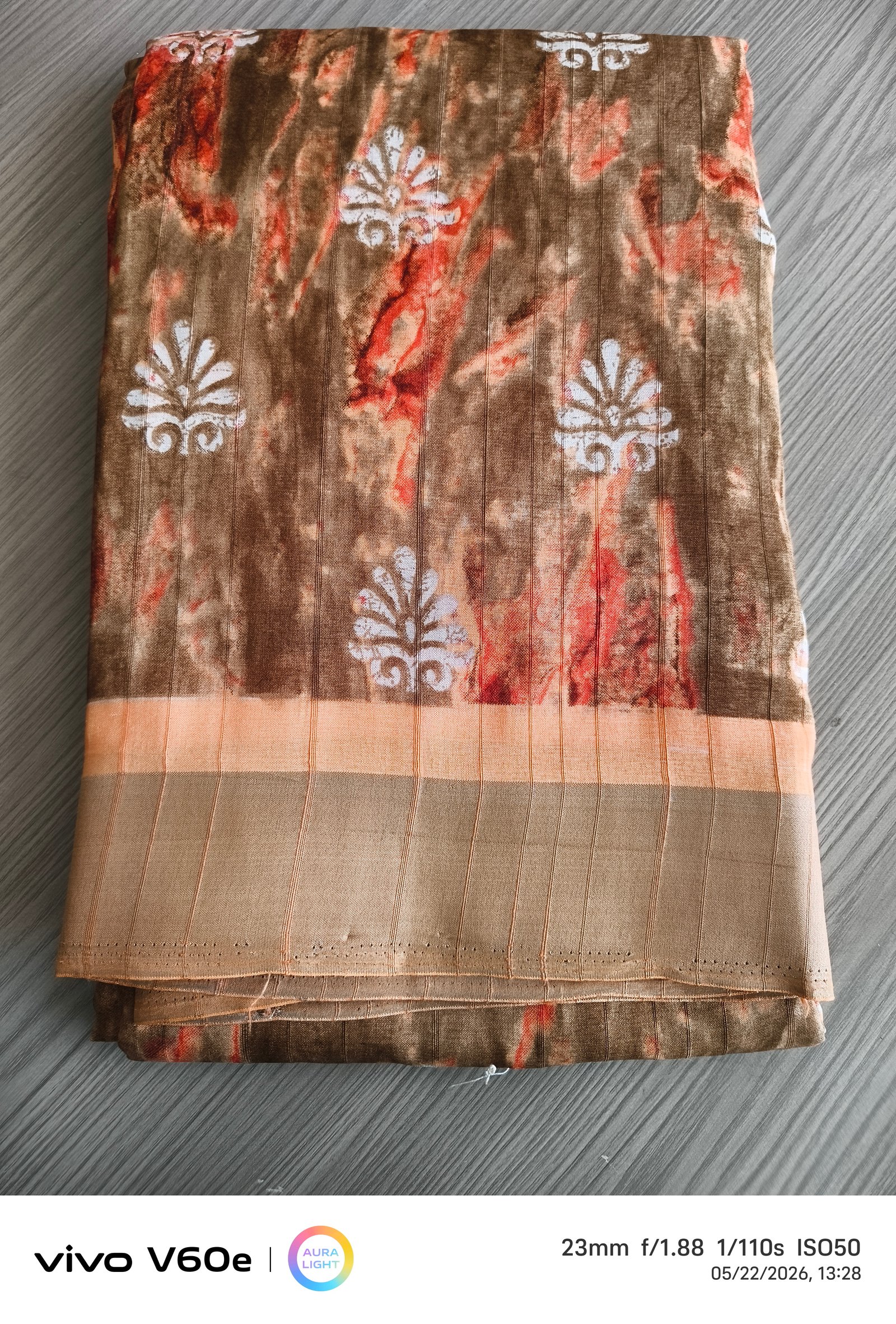 Rustic Earth Printed Cotton Saree
