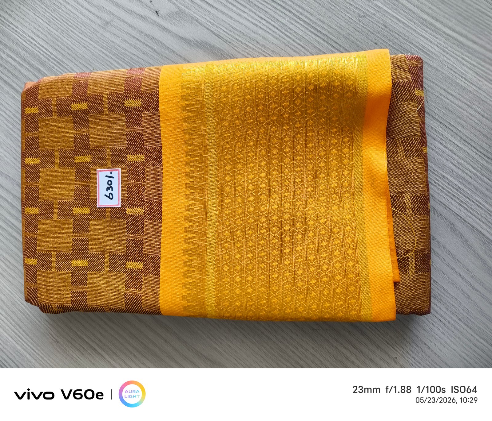 Golden Mustard Traditional Silk Blend Saree