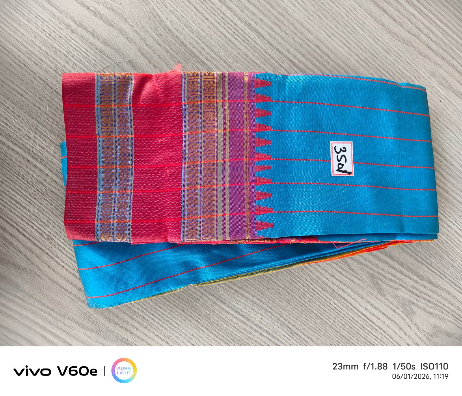 Royal Sky Blue & Magenta Traditional Silk Saree